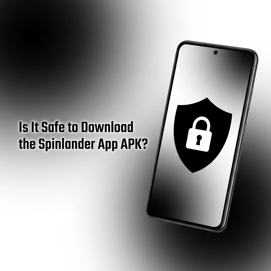 Spinlander app APK download on a device showing SSL encryption and Curaçao eGaming licence verification for Canadian players