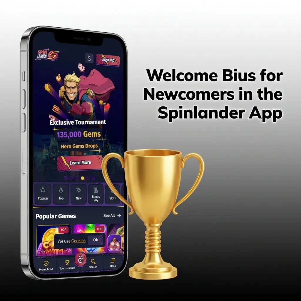 Spinlander app welcome bonus screen showing 100% up to C$1,250 casino or sports offer for new users